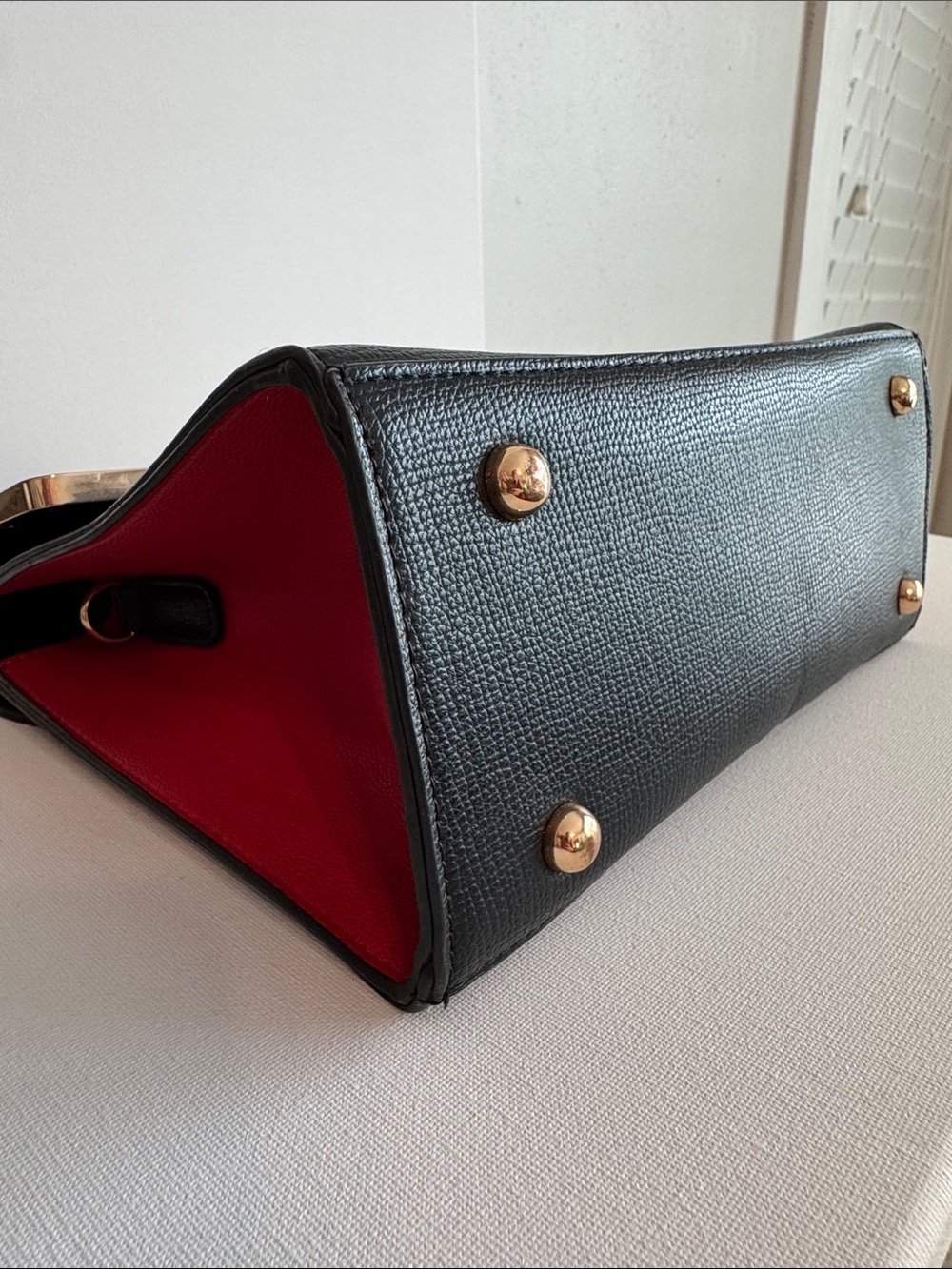 Dune London Snakeskin Embossed Top Handle Satchel - Picture 8 of 14